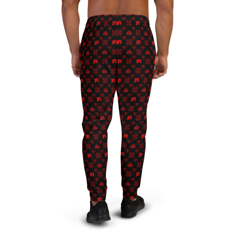 Unisex Monogram Joggers (Crimson)