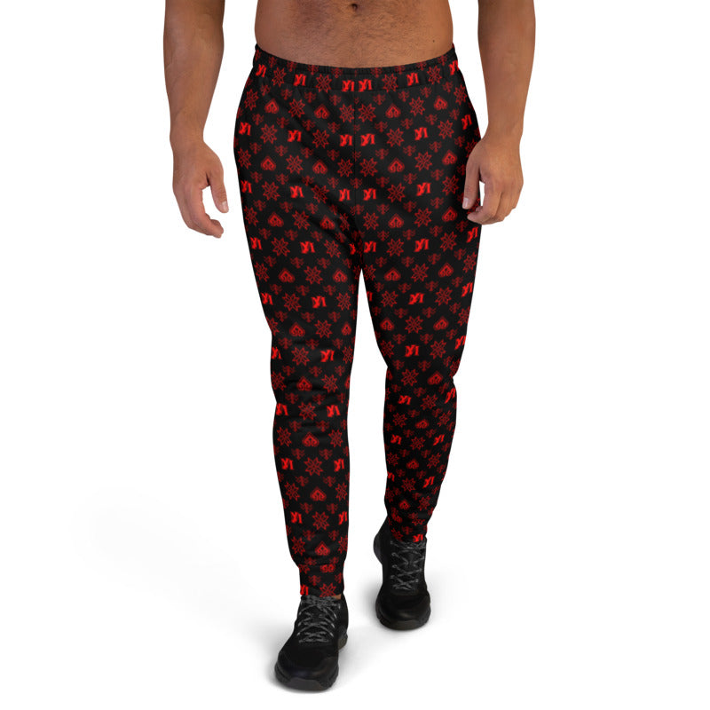 Unisex Monogram Joggers (Crimson)