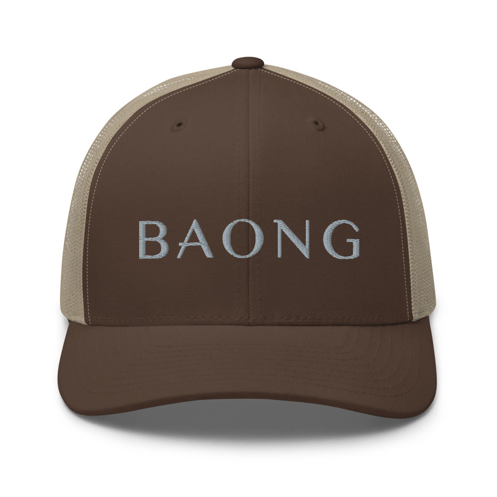 BAONG Embroidered Trucker Cap (Silver)