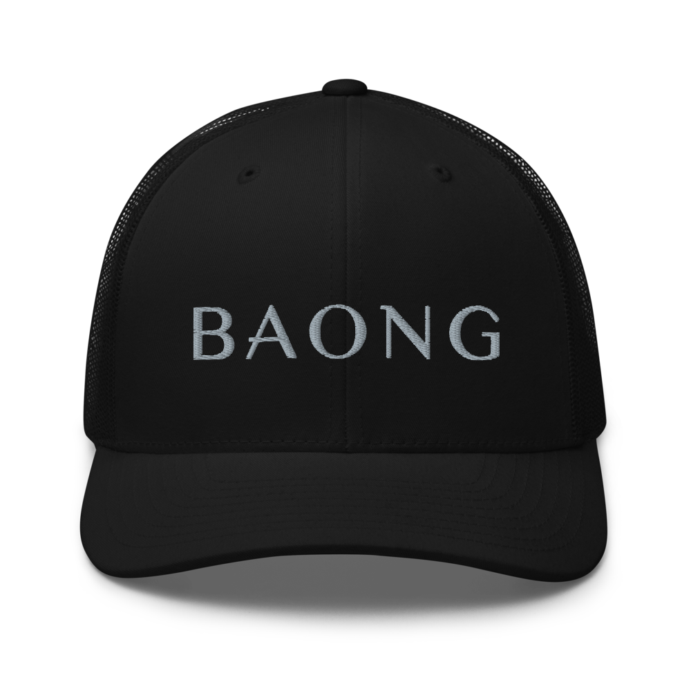 BAONG Embroidered Trucker Cap (Silver)