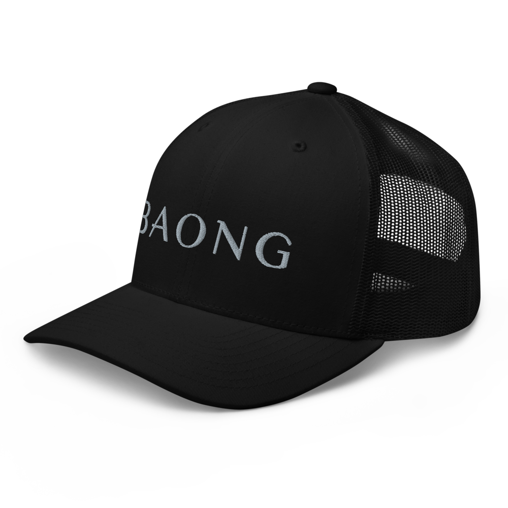 BAONG Embroidered Trucker Cap (Silver)