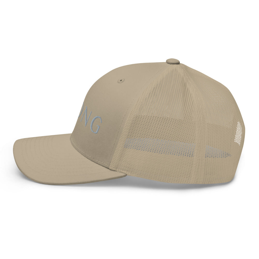 BAONG Embroidered Trucker Cap (Silver)