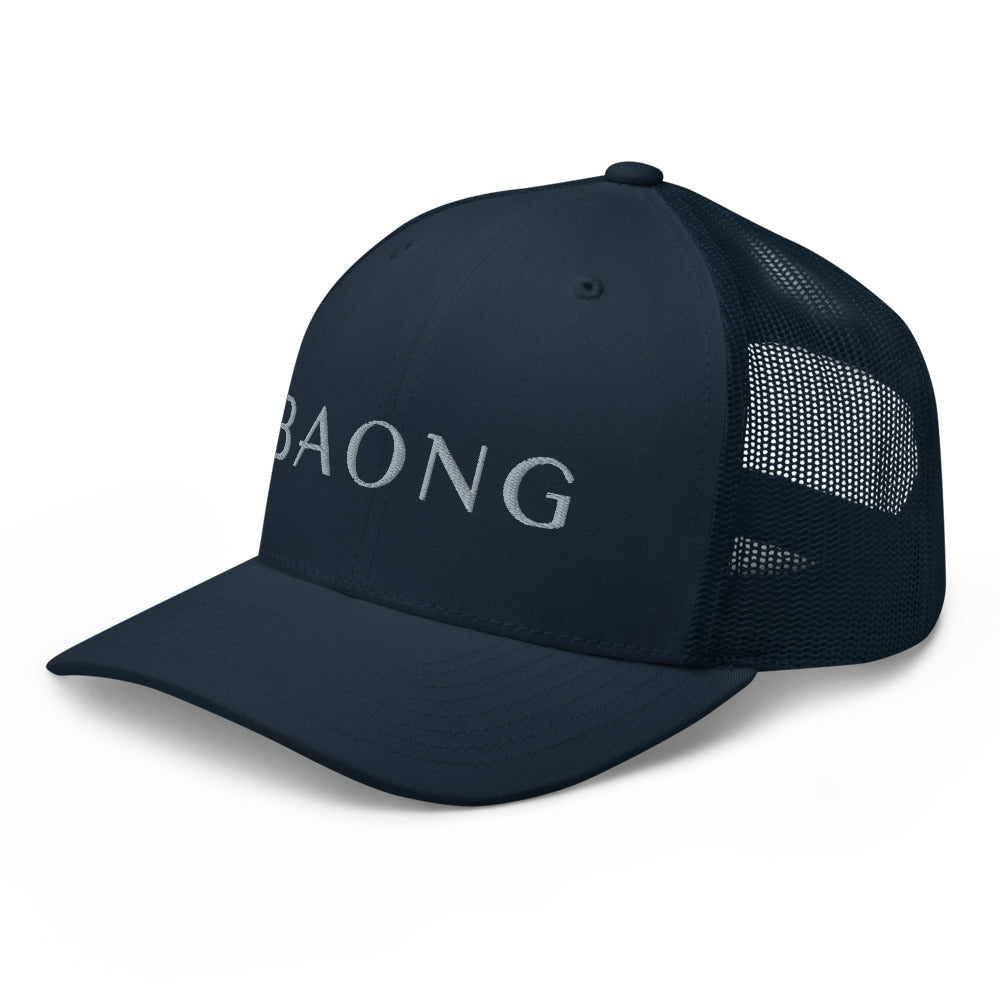 BAONG Embroidered Trucker Cap (Silver)
