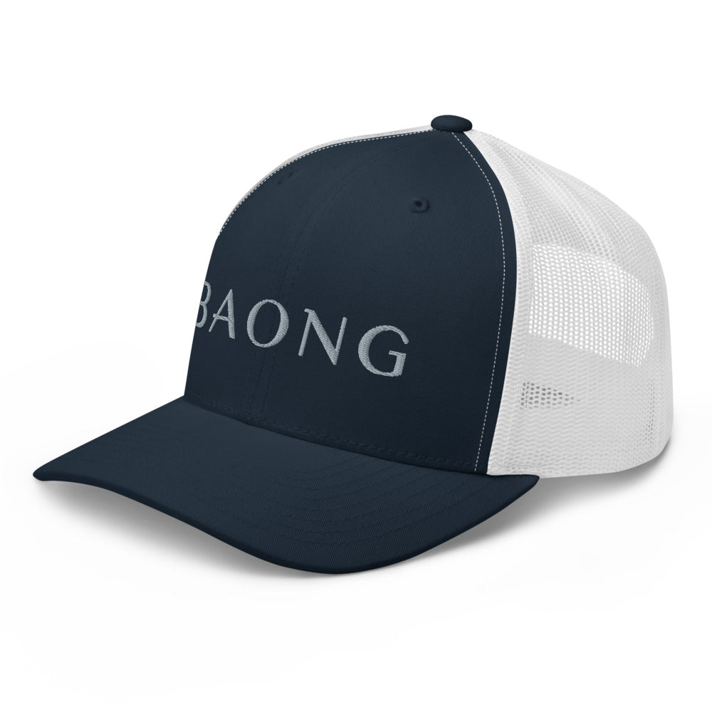 BAONG Embroidered Trucker Cap (Silver)