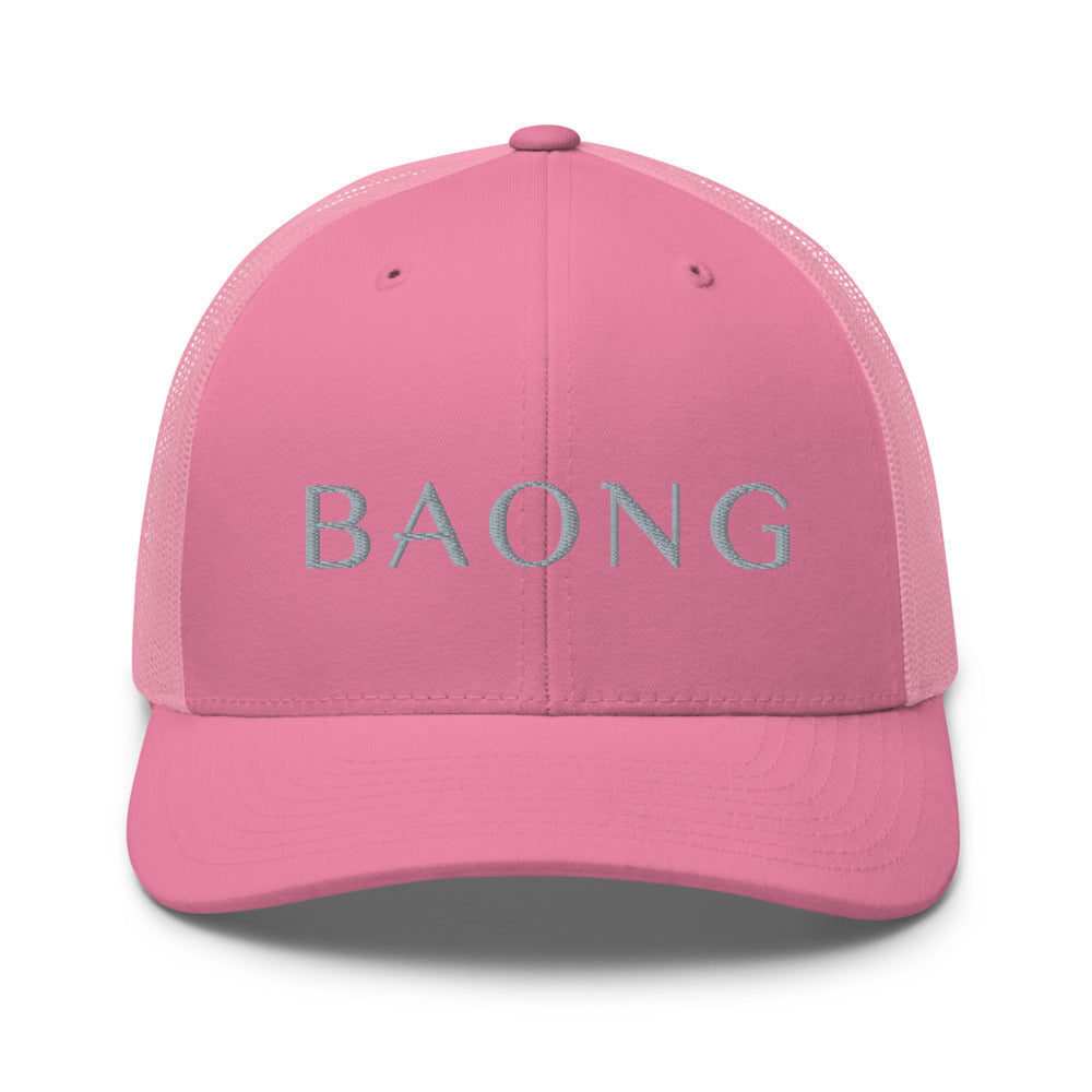 BAONG Embroidered Trucker Cap (Silver)