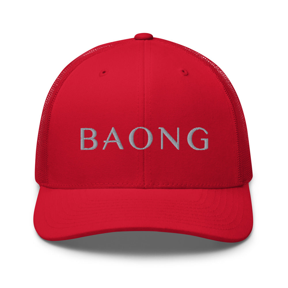 BAONG Embroidered Trucker Cap (Silver)