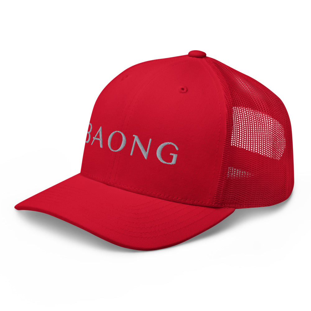 BAONG Embroidered Trucker Cap (Silver)