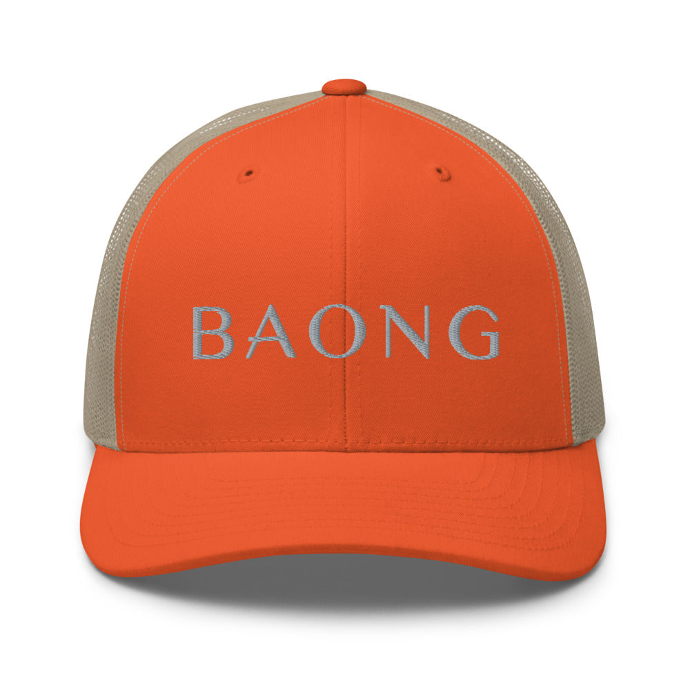 BAONG Embroidered Trucker Cap (Silver)