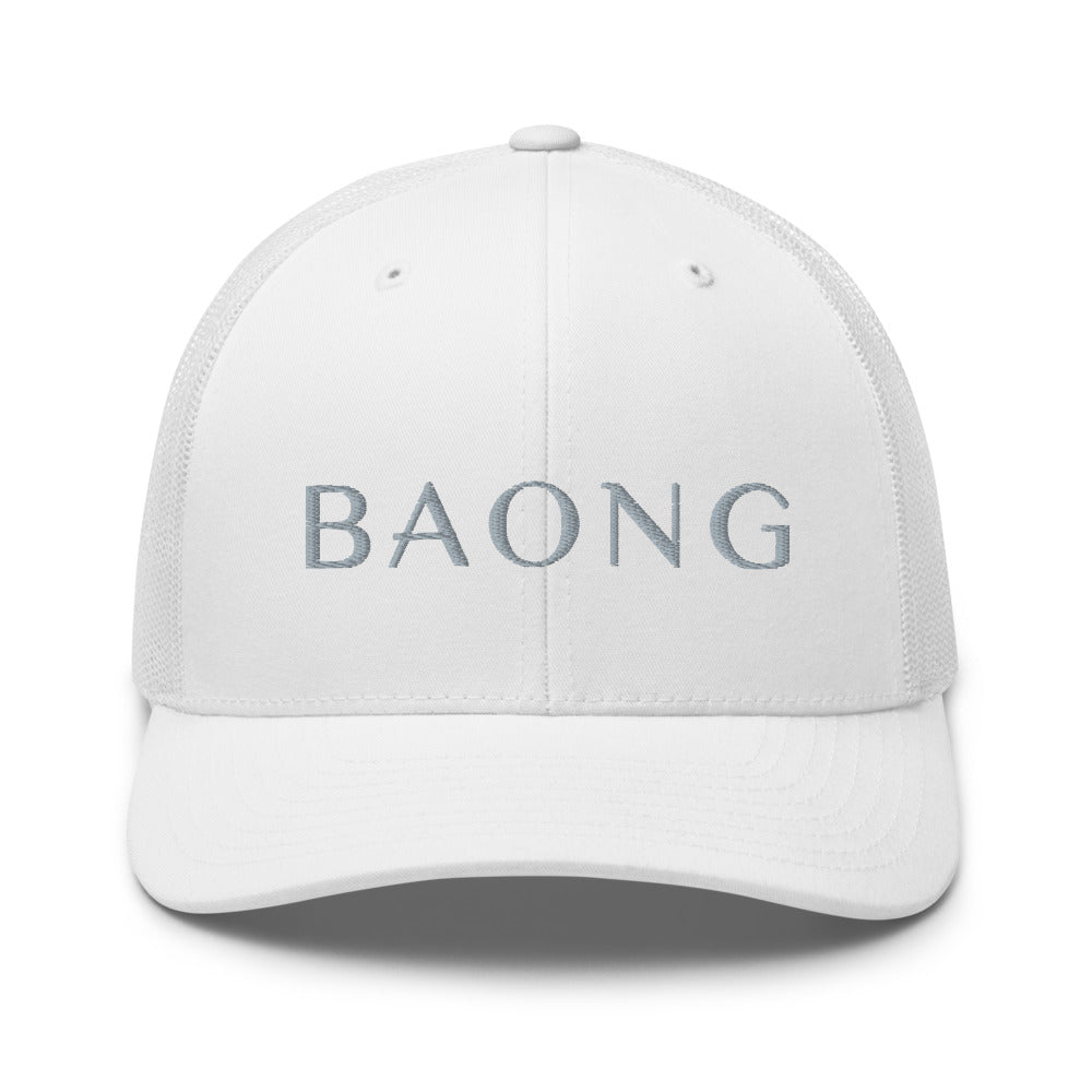 BAONG Embroidered Trucker Cap (Silver)