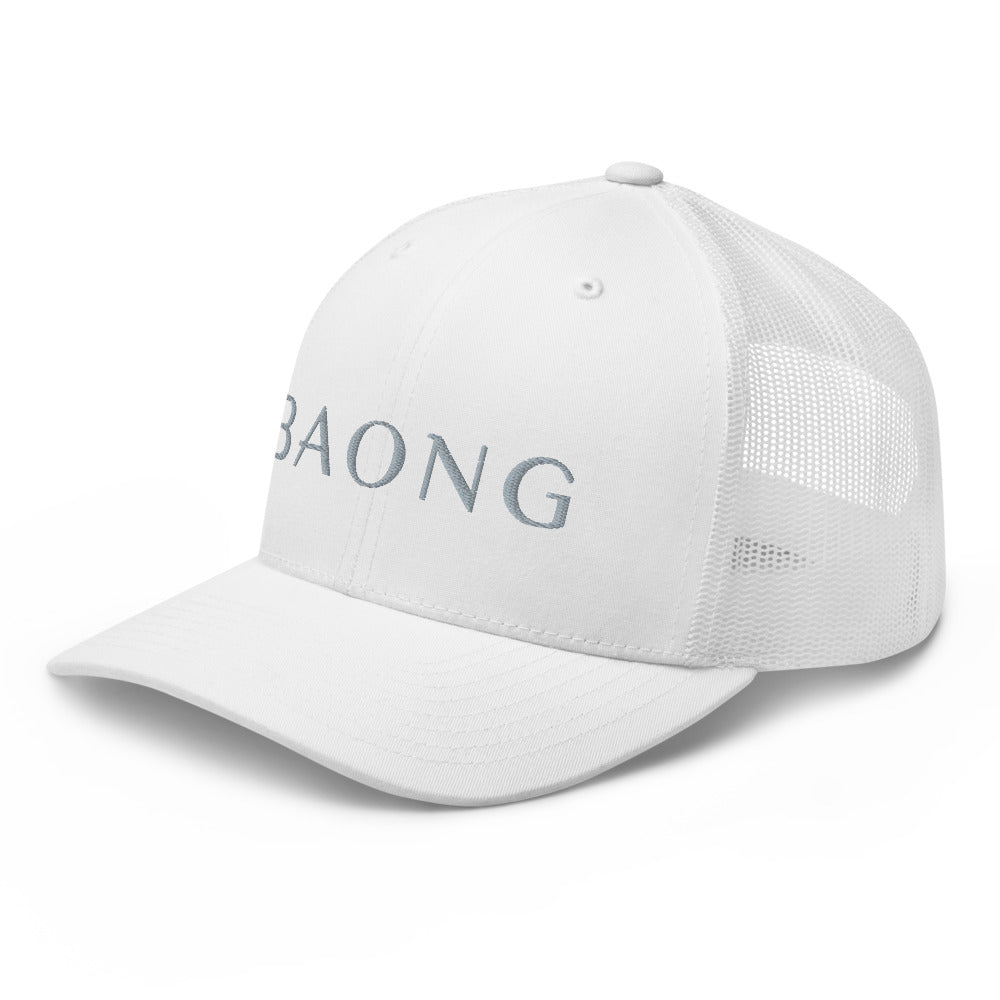 BAONG Embroidered Trucker Cap (Silver)