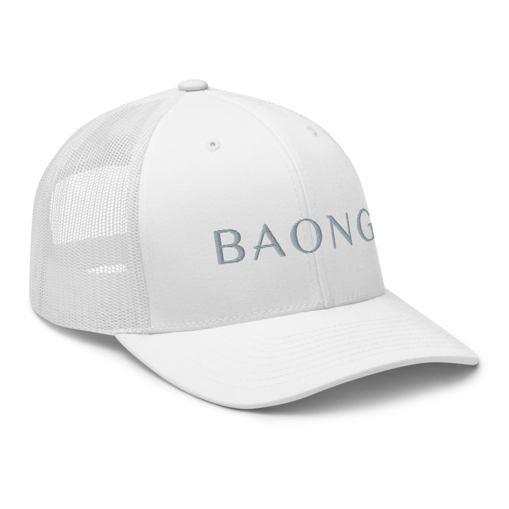 BAONG Embroidered Trucker Cap (Silver)